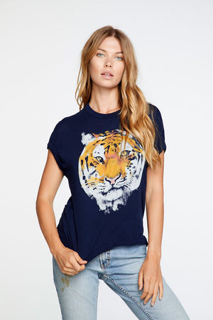 Chaser, Women - Tees,  Chaser Tiger Portrait Crew Neck Tee