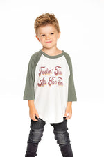 Chaser, Boy - Shirts,  Chaser Boys Vintage Jersey Reglan Baseball Tee - Feelin' Fine