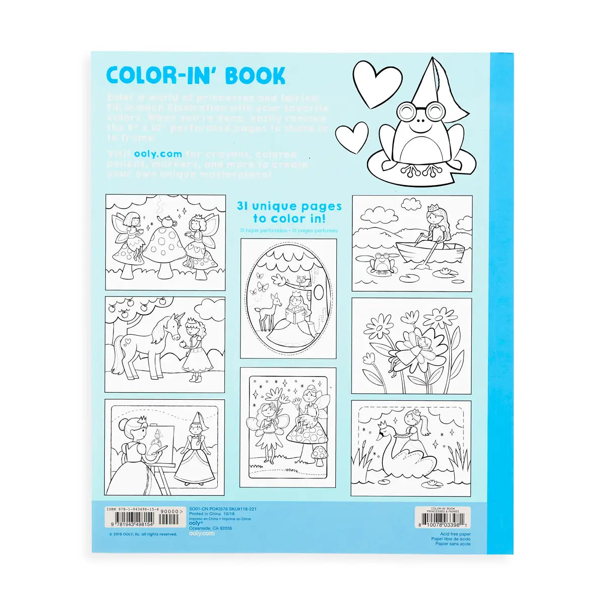 Color-in' Book - Princesses & Fairies - Eden Lifestyle