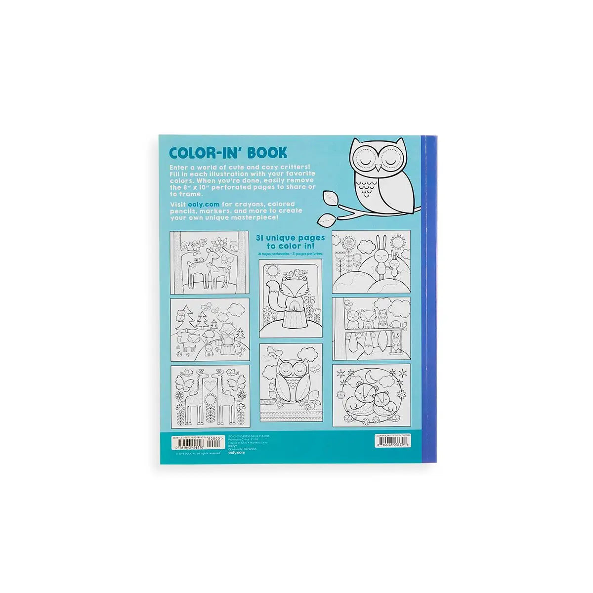 Color-in' Book: Little Cozy Critters - Eden Lifestyle