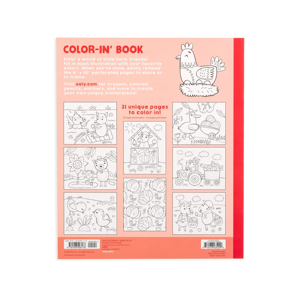 Color-in' Book: Little Farm Friends (8" x 10") - Eden Lifestyle