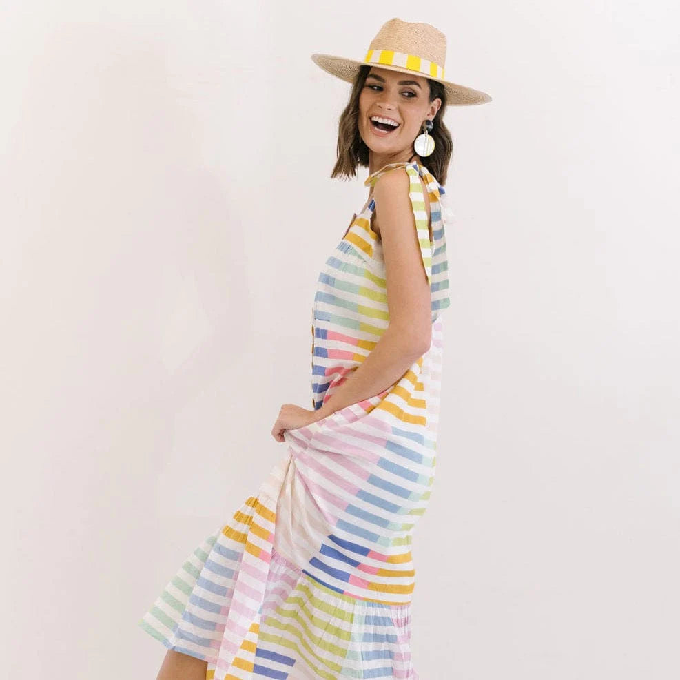 Colorful Stripe Positano Dress - Eden Lifestyle