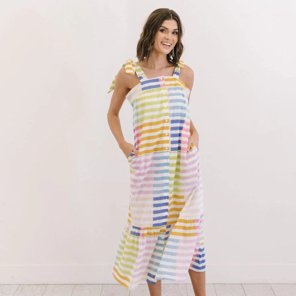 Colorful Stripe Positano Dress - Eden Lifestyle