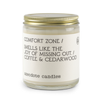Comfort Zone (Coffee & Cedarwood) Glass Jar Candle - Eden Lifestyle