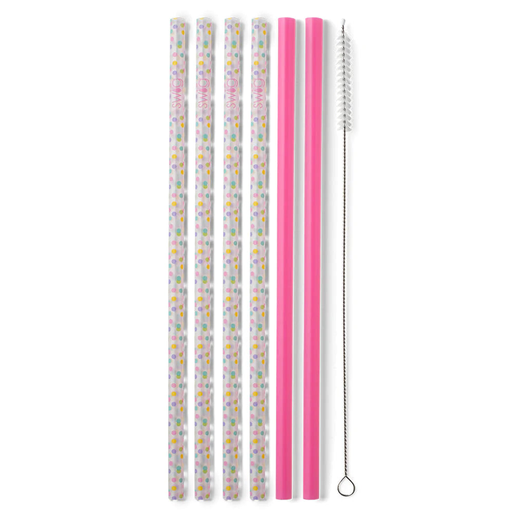 Confetti + Pink Reusable Straw Set - Eden Lifestyle