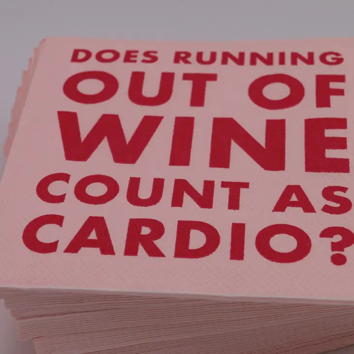 Count as Cardio 3 ply Funny Cocktail Napkins 20ct - Eden Lifestyle