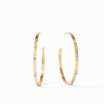 Julie Vos, Accessories - Jewelry,  Julie Vos - Crescent Stone Large Hoop Pacific Blue