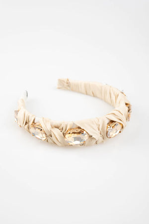 Ivory Crystal Knotted Crown - Eden Lifestyle
