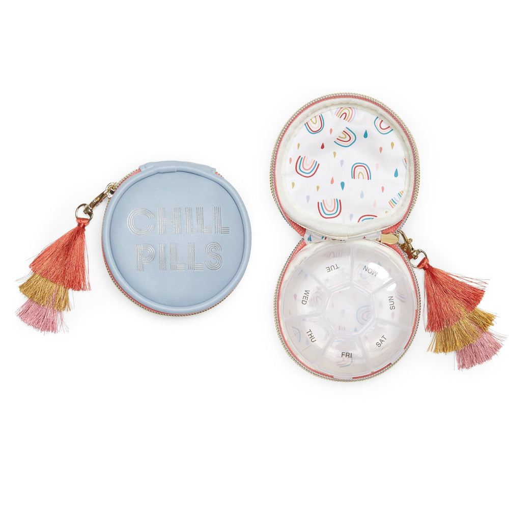 Eden Lifestyle Boutique, Gifts - Beauty & Wellness,  VEGAN LEATHER PILL BOX WITH TASSEL - CHILL PILLS