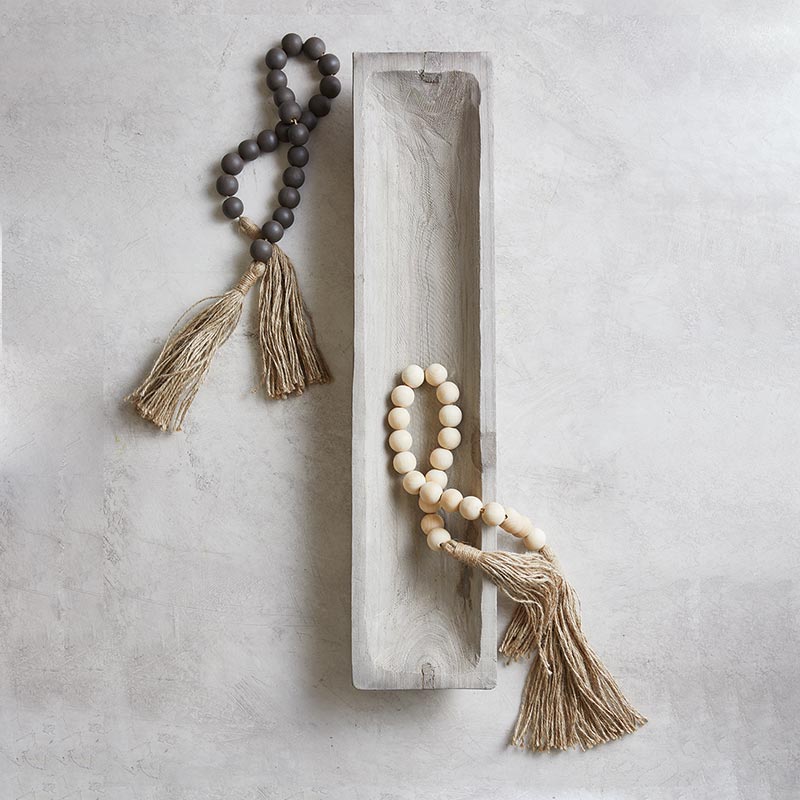 Eden Lifestyle, Home - Decorations,  Dark Charcoal with Jute Wood Beads