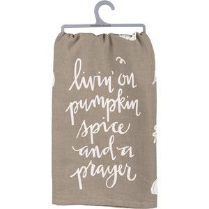 Primitives By Kathy, Home - Serving,  Dish Towel - Livin' On Pumpkin Spice & A Prayer