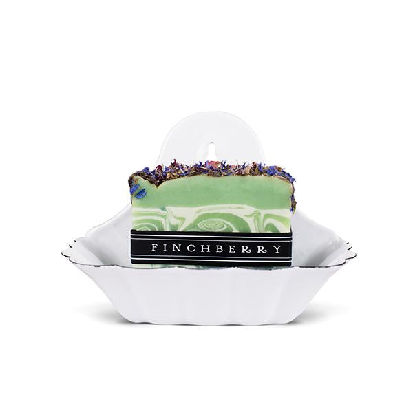 Finch Berry, Gifts - Beauty & Wellness,  Scalloped White Enameled Metal Soap Dish