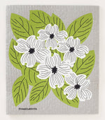 Dogwood on Grey Swedish Dishcloth - Eden Lifestyle
