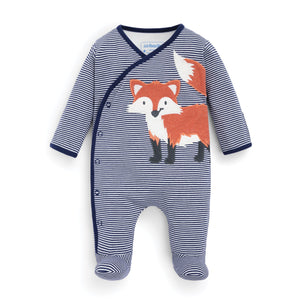 Jojo Maman Bebe, Baby Boy Apparel - One-Pieces,  Fox Applique Baby Footie