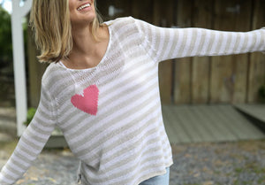 Eloise Heart V Sweater - Eden Lifestyle