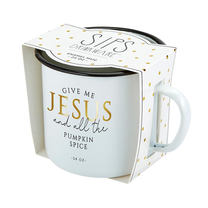 Eden Lifestyle Boutique, Home - Drinkware,  Jesus Pumpkin Spice Enamel Mug