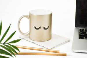 Eden Lifestyle, Home - Drinkware,  Eyelashes Metallic Gold Mug