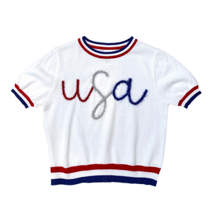 USA Glitter Short Sleeve Top - Eden Lifestyle