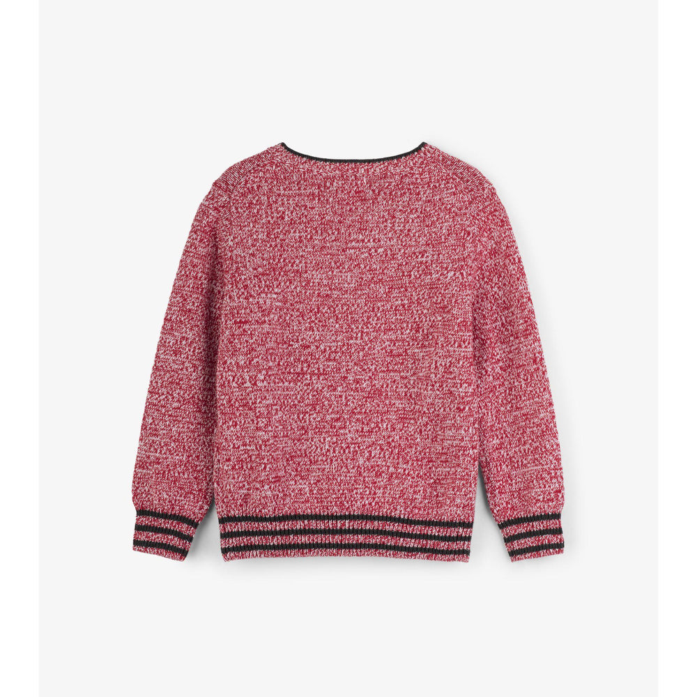 Hatley, Boy - Sweaters,  Hatley Moose on Red V-Neck Sweater