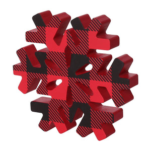 Red Buffalo Check Snowflake Cutout - Eden Lifestyle