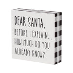 Dear Santa Block Sign - Eden Lifestyle