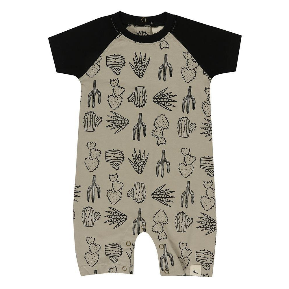Turtledove London, Baby Boy Apparel - Rompers,  Turtledove London Raglan Romper Cactus Print