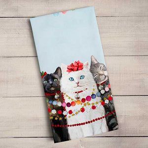 Festive Cat Trio Tea Towel - Eden Lifestyle
