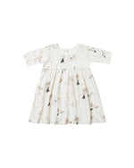 Rylee and Cru, Baby Girl Apparel - Dresses,  Rylee & Cru Winter Birds Finn Dress Ivory
