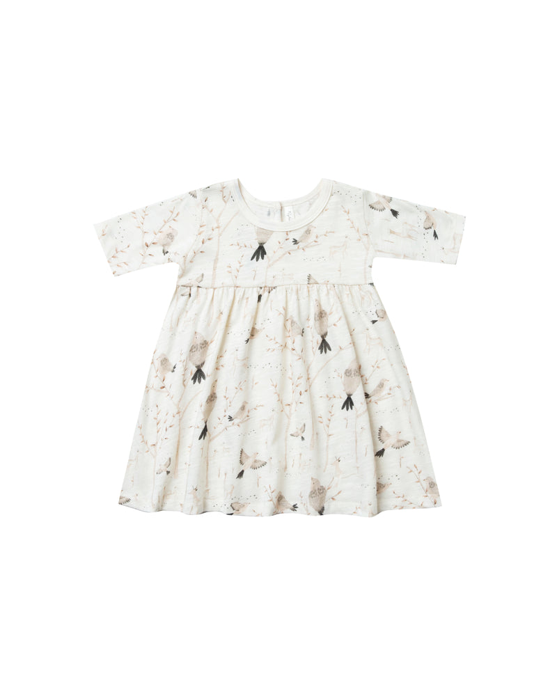 Rylee and Cru, Girl - Dresses,  Rylee & Cru Winter Birds Finn Dress Ivory