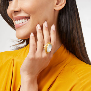 Julie Vos Flora Stone Statement Ring Iridescent Clear - Eden Lifestyle