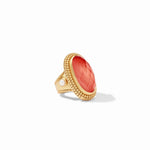 Julie Vos Flora Stone Statement Ring Iridescent Coral - Eden Lifestyle