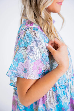 Floral 70's Tier Dress - Eden Lifestyle