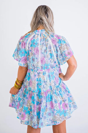 Floral 70's Tier Dress - Eden Lifestyle