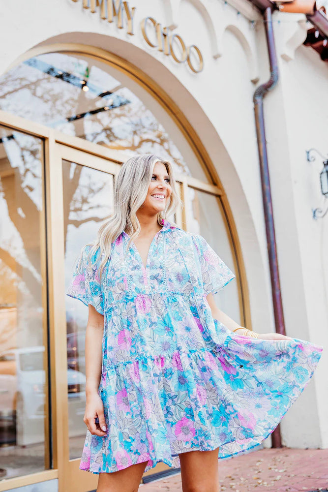 Floral 70's Tier Dress - Eden Lifestyle