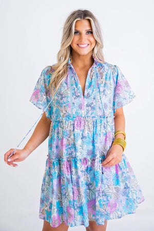 Floral 70's Tier Dress - Eden Lifestyle