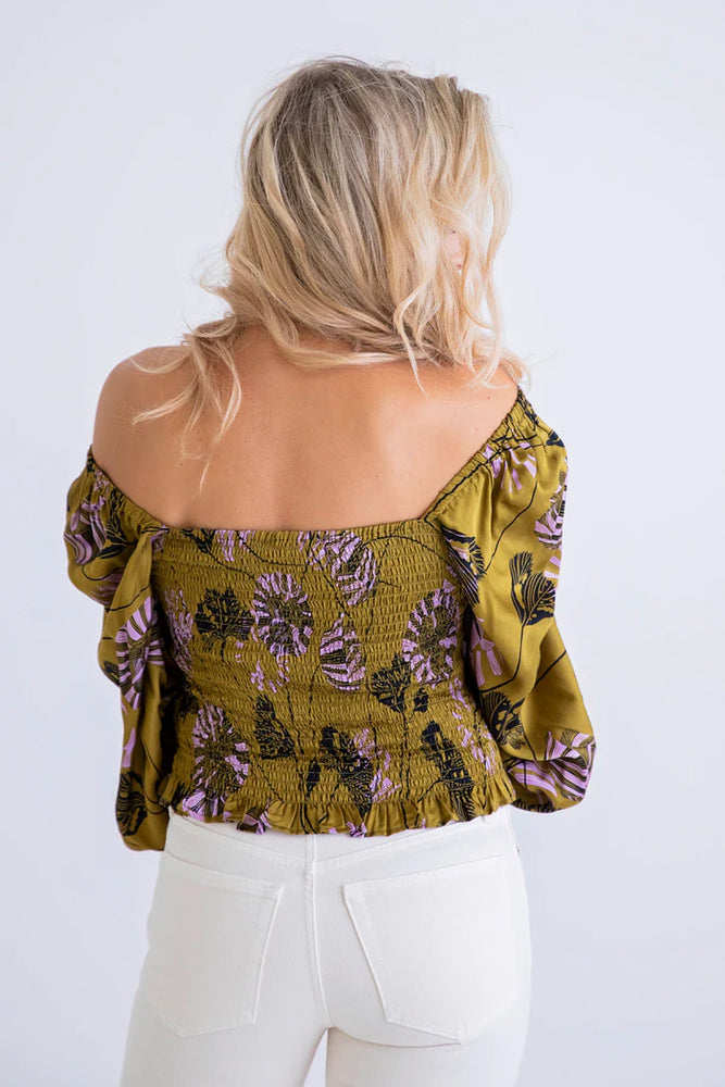 Floral Boho Smock Long Sleeve Top - Eden Lifestyle