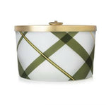 Thymes Frasier Fir Large Frosted Plaid Candle, 18oz - Eden Lifestyle