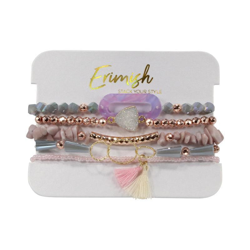 Erimish, Accessories - Jewelry,  Purple Fruit Loops Bracelet Stack