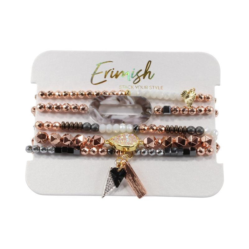 Erimish, Accessories - Jewelry,  Rose Gold Fruit Loops Bracelet Stack