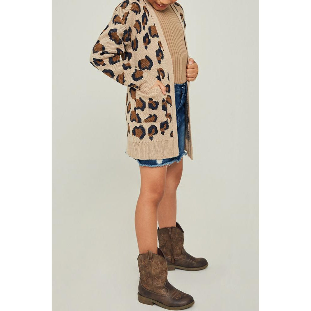 Hayden LA, Girl - Outerwear,  Lucy Leopard Print Cardigan