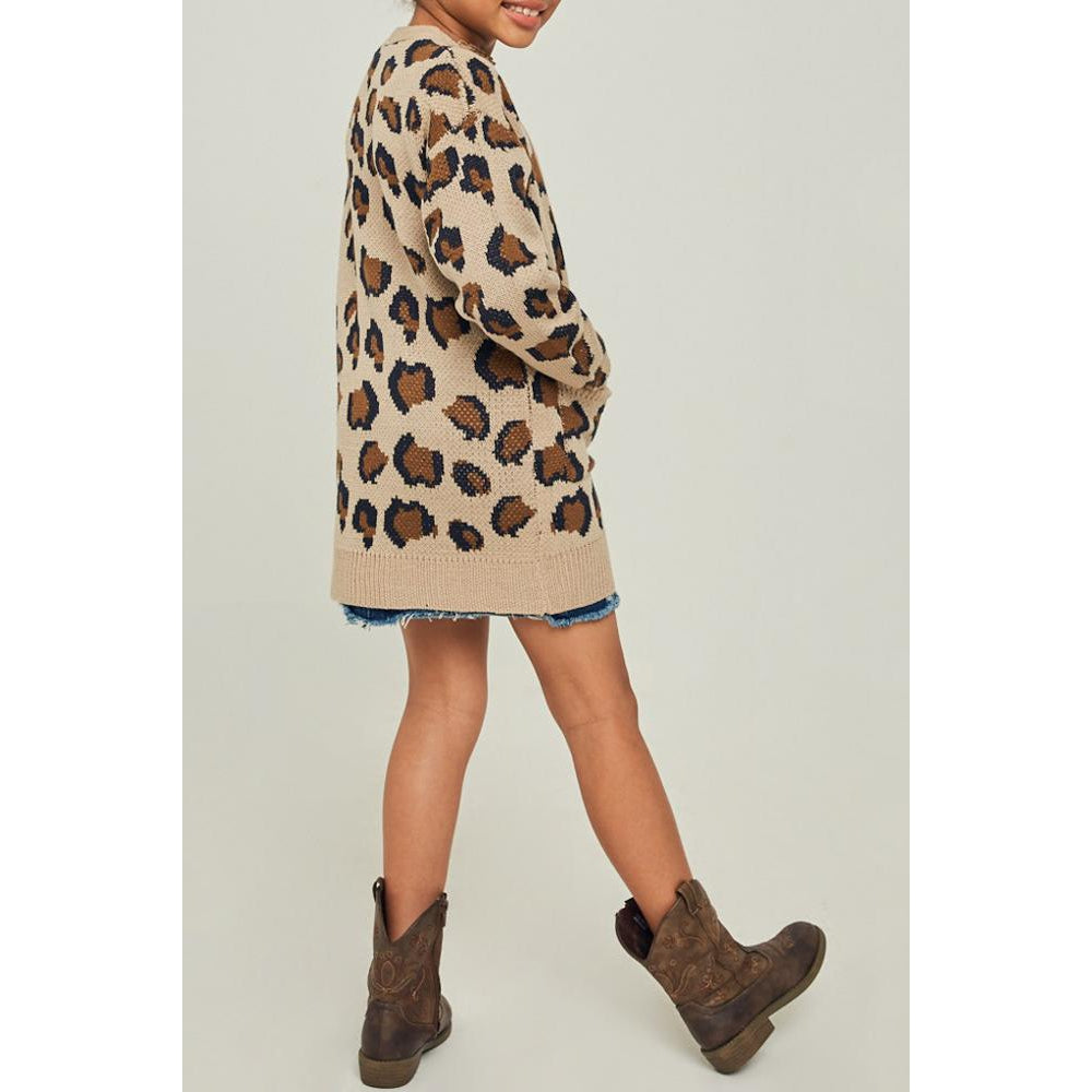 Hayden LA, Girl - Outerwear,  Lucy Leopard Print Cardigan