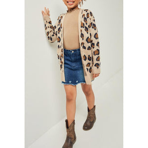 Hayden LA, Girl - Outerwear,  Lucy Leopard Print Cardigan