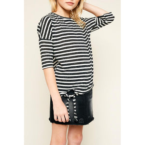 Hayden LA, Girl - Shirts & Tops,  Fun Stripes Knotted Top