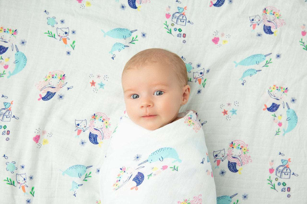 Angel Dear, Baby - Swaddles,  Angel Dear Mermaid and Friends Swaddle Blanket