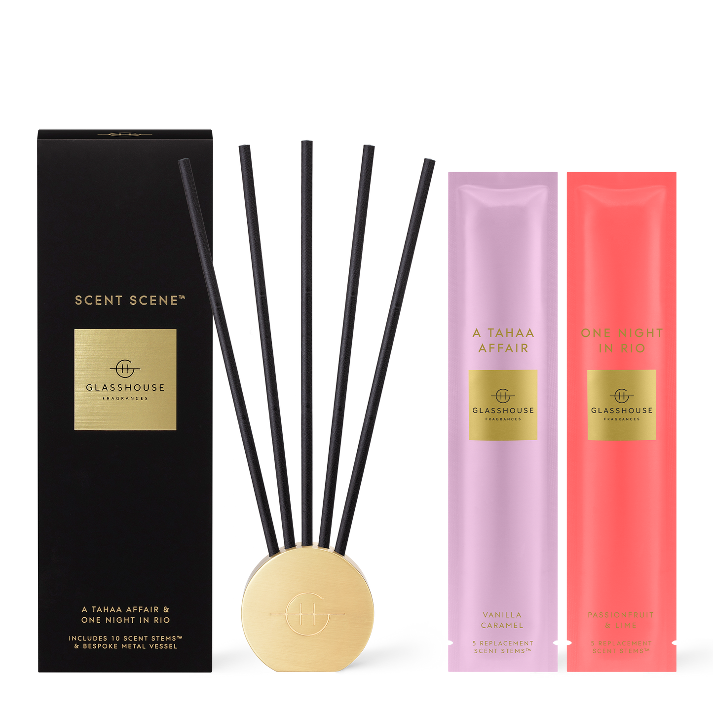 Glasshouse Fragrances - Scent Scene Duo Diffuser Night in Rio & A Tahaa Affair - Eden Lifestyle