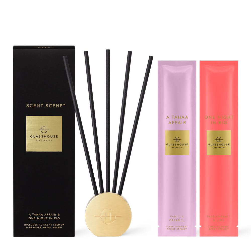 Glasshouse Fragrances - Scent Scene Duo Diffuser Night in Rio & A Tahaa Affair - Eden Lifestyle