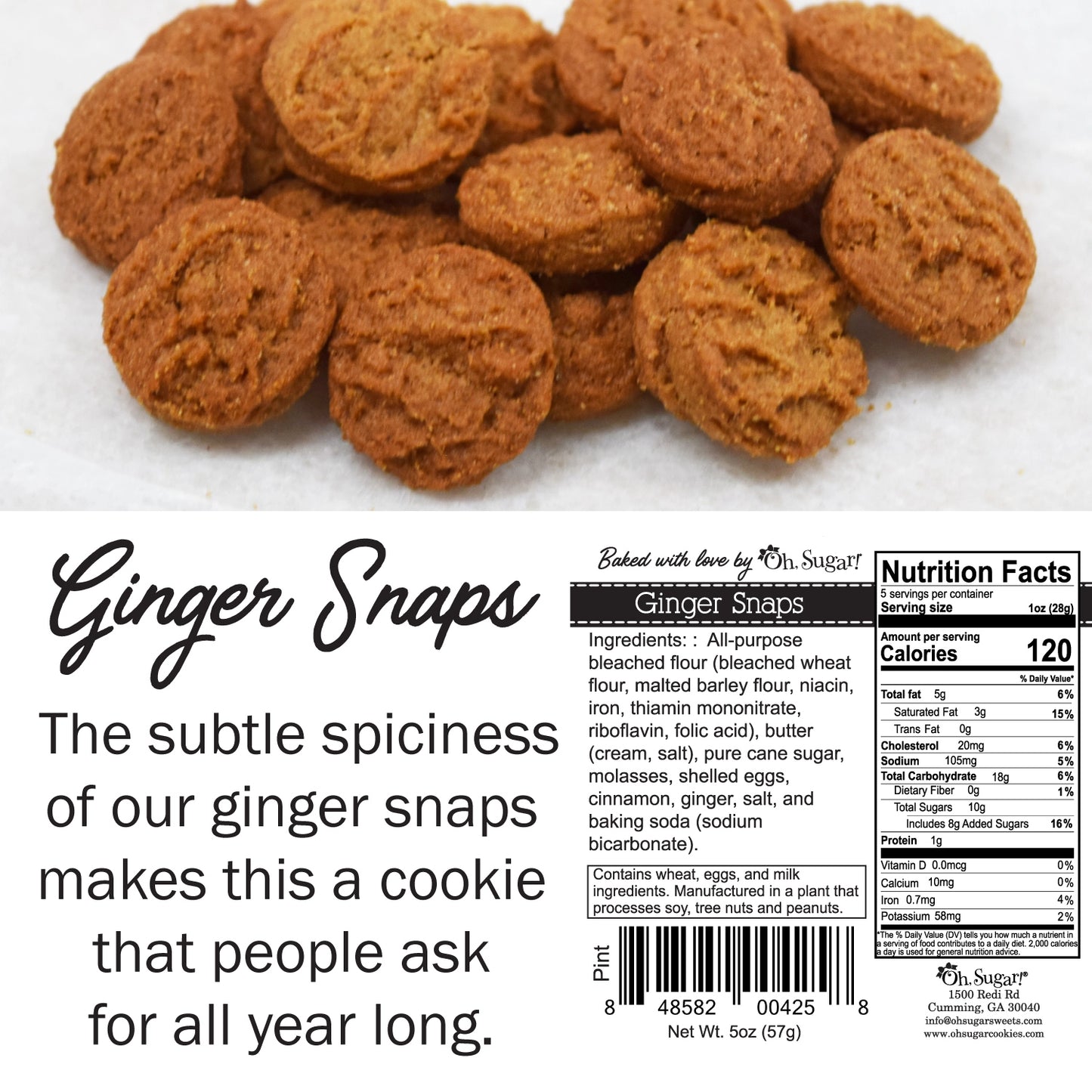 Ginger Snaps Christmas Holiday Cookie Pint Jars - Eden Lifestyle