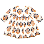 Girls Amma Dress - Navy Gold Flower - Eden Lifestyle