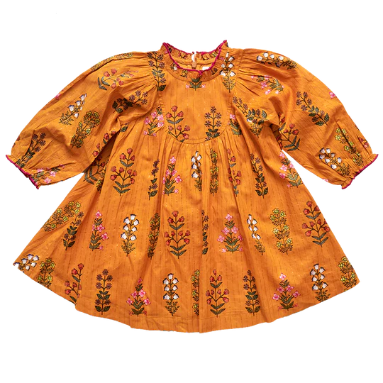 Girls Brayden Dress - Gold Field Floral - Eden Lifestyle