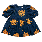 Girls Brooke Dress - Navy Embroidery - Eden Lifestyle